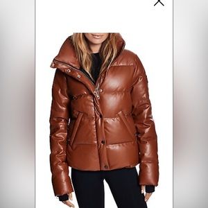 Barely-used Sam Isabel Vegan leather down puffer jacket, medium